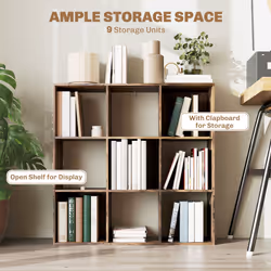 HOMCOM 9 Cube Storage Unit Cabinet Bookcase Display Shelves - Brown