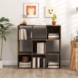 HOMCOM 9 Cube Storage Unit Cabinet Bookcase Display Shelves - Brown - Additional view 7