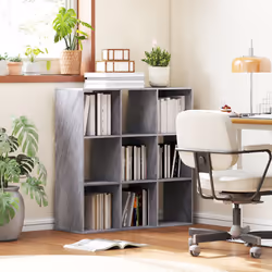 HOMCOM 9 Cube Storage Unit Cabinet Bookcase Display Shelves, Marble Grey
