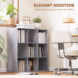 HOMCOM 9 Cube Storage Unit Cabinet Bookcase Display Shelves, Marble Grey - Additional view 5