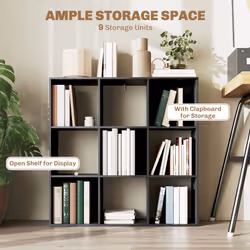 HOMCOM 9 Cube Storage Unit Cabinet Bookcase Display Shelves - Black