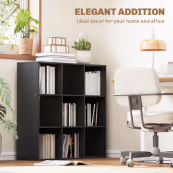 HOMCOM 9 Cube Storage Unit Cabinet Bookcase Display Shelves - Black - Additional view 5