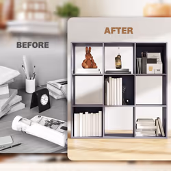 HOMCOM 9 Cube Storage Unit Cabinet Bookcase Display Shelves - Grey - Additional view 6