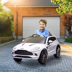 AIYAPLAY Aston Martin DBX Licensed 12V Kids Electric Car w/ Remote, White