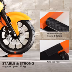 HOMCOM Motorcycle Wheel Roller Stand for Tyre Cleaning and Chain Lubrication - Additional view 4