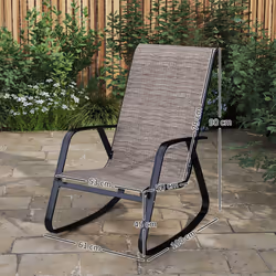 Outsunny Garden Rocking Chair with Armrests, High Back, Light Brown