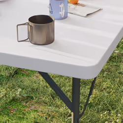 Outsunny 3ft Folding Camping Table with 2 Adjustable Height, White - Additional view 7