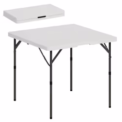 Outsunny 3ft Folding Camping Table with 2 Adjustable Height, White - Additional view 8
