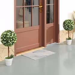HOMCOM Set of 2 Artificial Plants with Rose Flower in Pot, 60cm, White
