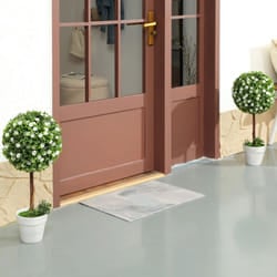 HOMCOM Set of 2 Artificial Plants with Rose Flower in Pot, 60cm, White