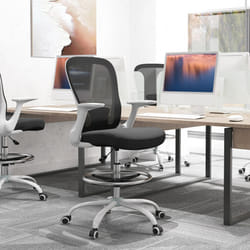 HOMCOM Mesh Draughtsman Chair, Ergonomic Drafting Chair - Black