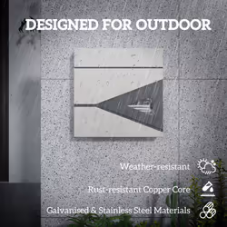 HOMCOM Modern Wall Mounted Post Box, Weatherproof Letterbox with Lock