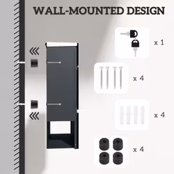 HOMCOM Modern Wall Mounted Post Box, Weatherproof Letterbox with Lock - Additional view 5