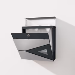 HOMCOM Modern Wall Mounted Post Box, Weatherproof Letterbox with Lock - Additional view 7