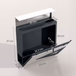 HOMCOM Modern Wall Mounted Post Box, Weatherproof Letterbox with Lock - Additional view 8