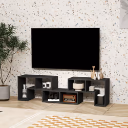 HOMCOM TV Unit for TVs up to 75 Inches, Free Combination TV Stand, Black - Additional view 4