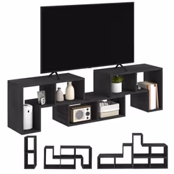 HOMCOM TV Unit for TVs up to 75 Inches, Free Combination TV Stand, Black - Additional view 6