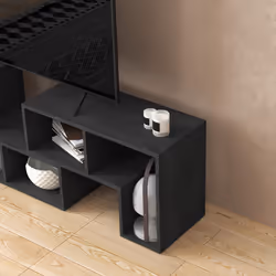 HOMCOM TV Unit for TVs up to 75 Inches, Free Combination TV Stand, Black - Additional view 7