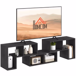 HOMCOM TV Unit for TVs up to 75 Inches, Free Combination TV Stand, Black - Additional view 8