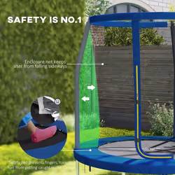 SPORTNOW 6ft Outdoor Trampoline with Safety Enclosure Net, Blue