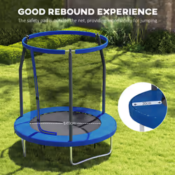 SPORTNOW 6ft Outdoor Trampoline with Safety Enclosure Net, Blue