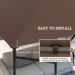 Outsunny 3 x 3(m) Gazebo Canopy Replacement Cover with Drain Holes, Brown