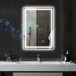 HOMCOM 500 x 700 mm Bathroom Mirror with Bluetooth Lights Demister Pad