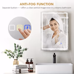 HOMCOM 500 x 700 mm Bathroom Mirror with Bluetooth Lights Demister Pad - Additional view 5
