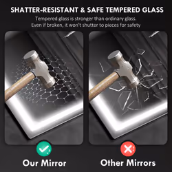 HOMCOM 500 x 700 mm Bathroom Mirror with Bluetooth Lights Demister Pad - Additional view 6