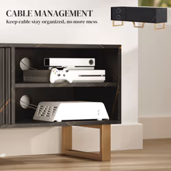 HOMCOM TV Unit, TV Stand Cabinet with Shelves and Storage Cupboard, Black - Additional view 5