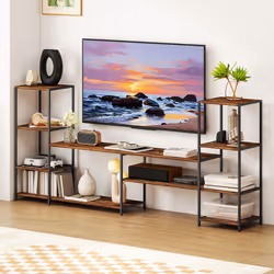 HOMCOM TV Unit for TVs up to 60 Inches, Industrial TV Stand with Shelves