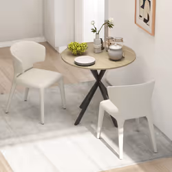 HOMCOM 80cm Round Dining Table, Industrial Kitchen Table with Steel Legs - Additional view 7