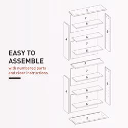 HOMCOM CD Storage Unit DVD Tower Blu-ray Storage Shelf for Living Room Grey - Additional view 6