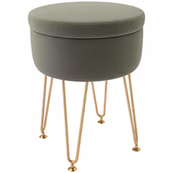 HOMCOM 5L Velvet Footstool with Removable Lid for Bedroom, Green - Additional view 4