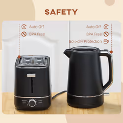 HOMCOM 1.7L 3000W Fast Boil Electric Kettle - Black - Additional view 4
