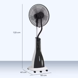 HOMCOM Spray Misting Fan, Pedestal Fan with Oscillation, Tilt, Wheels - Additional view 5