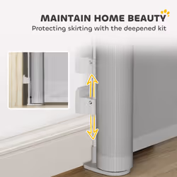 PawHut Retractable Stair Gate, Dog Gate Extends Up to 140 cm Wide, Grey - Additional view 7