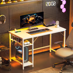 HOMCOM 120 x 60 cm Home Office Desk Reversible Study Table for Bedroom White - Additional view 7