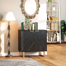 HOMCOM Sideboard, Buffet Cabinet with 2 Doors and Adjustable Shelves, Black