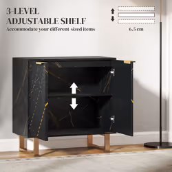 HOMCOM Sideboard, Buffet Cabinet with 2 Doors and Adjustable Shelves, Black - Additional view 8