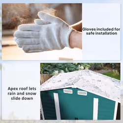 Outsunny 7 x 4ft Upgraded Metal Shed with Lock, Easy to Assemble, Green - Additional view 6