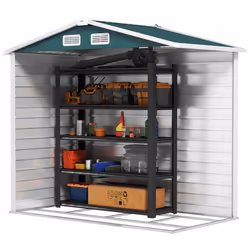 Outsunny 7 x 4ft Upgraded Metal Shed with Lock, Easy to Assemble, Green - Additional view 7
