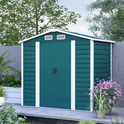 Outsunny 7 x 4ft Upgraded Metal Shed with Lock, Easy to Assemble, Green - Additional view 8