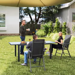 Outsunny 2PCS Folding Chair w/ Breathable Mesh Back and Seat, Dark Grey