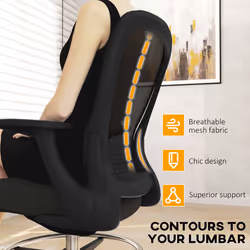 HOMCOM Mesh Draughtsman Chair, Ergonomic Drafting Chair, Black - Additional view 6