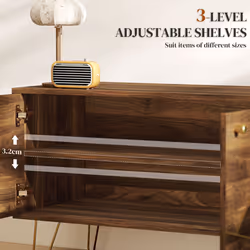 HOMCOM TV Stand Cabinet 130cm TV Unit w/ Adjustable Shelves for Living Room - Additional view 4