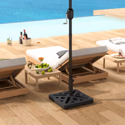 Outsunny Parasol Base 15kg Garden Umbrella Stand with Cut-Out Design, Black - Additional view 5