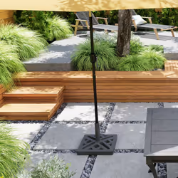 Outsunny Parasol Base 15kg Garden Umbrella Stand with Cut-Out Design, Black - Additional view 7