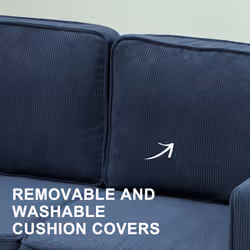 HOMCOM Compact 2 Seater Sofa with Under Seat Storage for Small Spaces Blue - Additional view 6