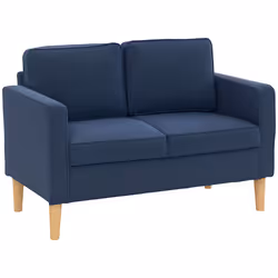 HOMCOM Compact 2 Seater Sofa with Under Seat Storage for Small Spaces Blue - Additional view 8